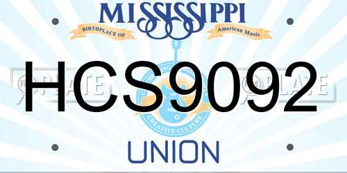 HCS9092 Mississippi License Plate