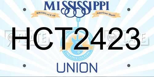 HCT2423 Mississippi License Plate