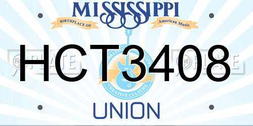 HCT3408 Mississippi License Plate