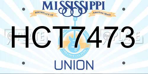 HCT7473 Mississippi License Plate