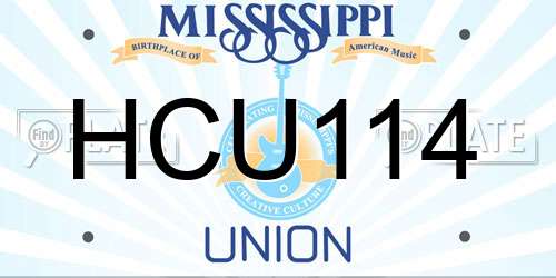 HCU114 Mississippi License Plate