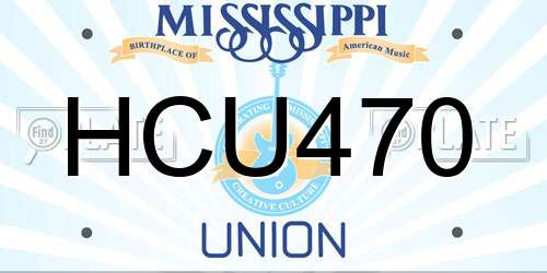 HCU470 Mississippi License Plate