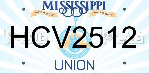 HCV2512 Mississippi License Plate