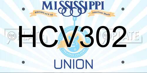 HCV302 Mississippi License Plate