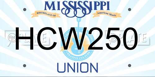 HCW250 Mississippi License Plate