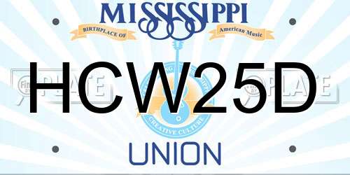 HCW25D Mississippi License Plate