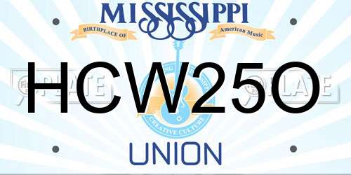 HCW25O Mississippi License Plate