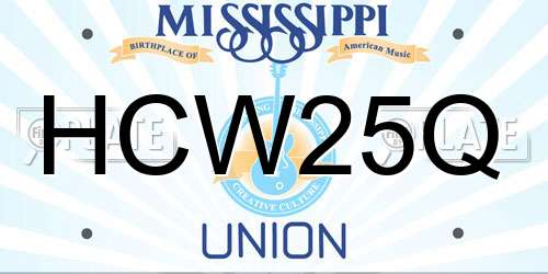 HCW25Q Mississippi License Plate
