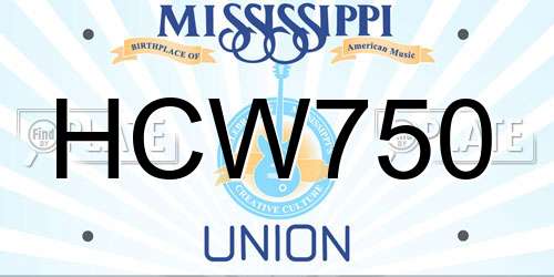 HCW750 Mississippi License Plate