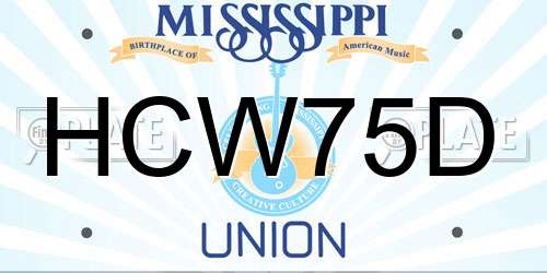 HCW75D Mississippi License Plate