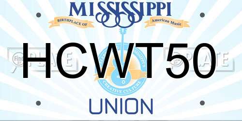 HCWT50 Mississippi License Plate