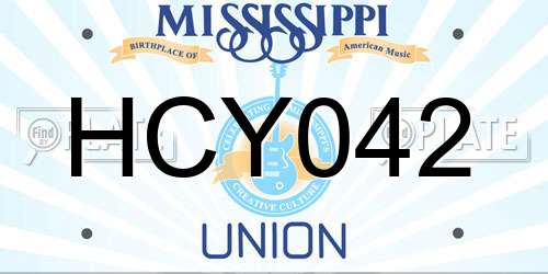 HCY042 Mississippi License Plate