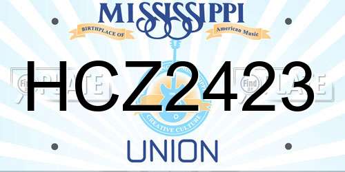 HCZ2423 Mississippi License Plate