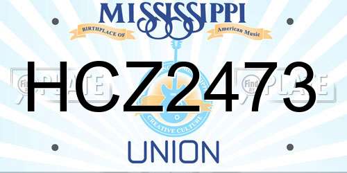 HCZ2473 Mississippi License Plate