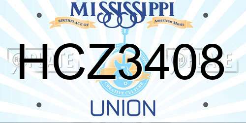 HCZ3408 Mississippi License Plate