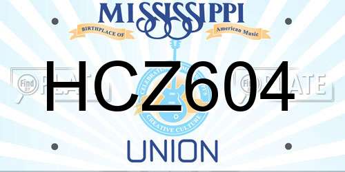 HCZ604 Mississippi License Plate
