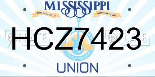 HCZ7423 Mississippi License Plate