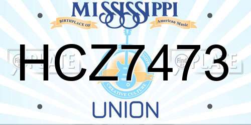 HCZ7473 Mississippi License Plate