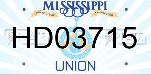 HD03715 Mississippi License Plate