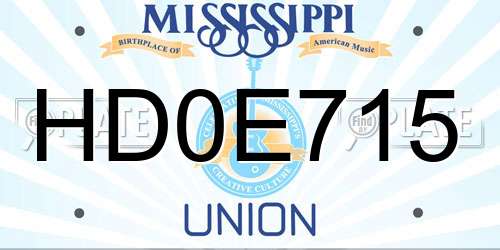 HD0E715 Mississippi License Plate