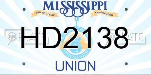 HD2138 Mississippi License Plate