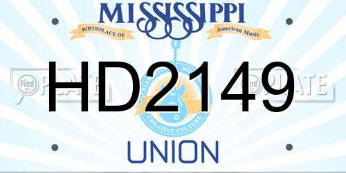 HD2149 Mississippi License Plate