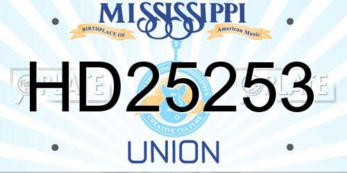 HD25253 Mississippi License Plate