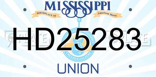 HD25283 Mississippi License Plate