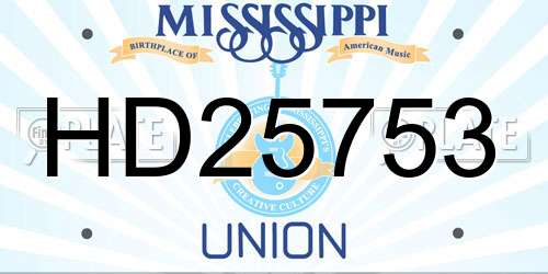 HD25753 Mississippi License Plate