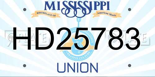 HD25783 Mississippi License Plate