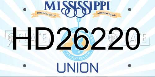 HD26220 Mississippi License Plate