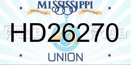 HD26270 Mississippi License Plate