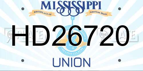 HD26720 Mississippi License Plate