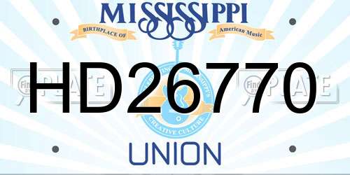 HD26770 Mississippi License Plate