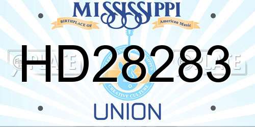 HD28283 Mississippi License Plate