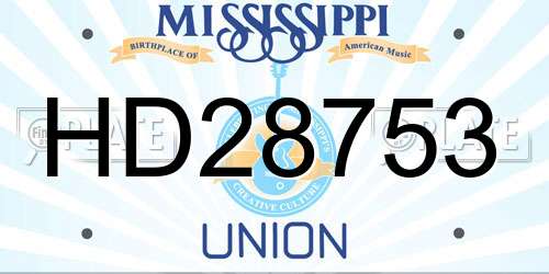 HD28753 Mississippi License Plate