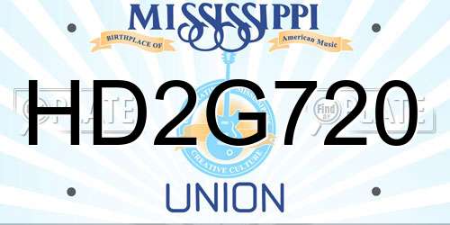 HD2G720 Mississippi License Plate