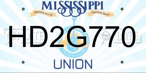 HD2G770 Mississippi License Plate