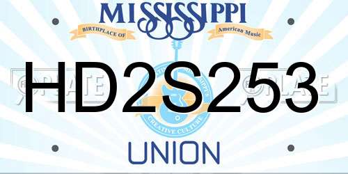 HD2S253 Mississippi License Plate