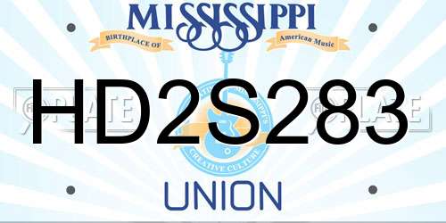 HD2S283 Mississippi License Plate
