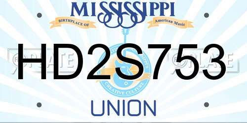 HD2S753 Mississippi License Plate