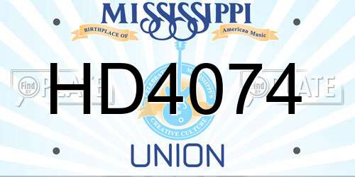 HD4074 Mississippi License Plate