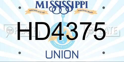 HD4375 Mississippi License Plate