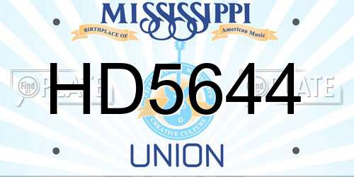 HD5644 Mississippi License Plate