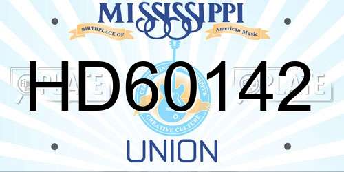 HD60142 Mississippi License Plate