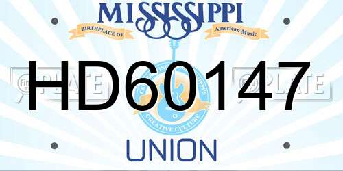 HD60147 Mississippi License Plate