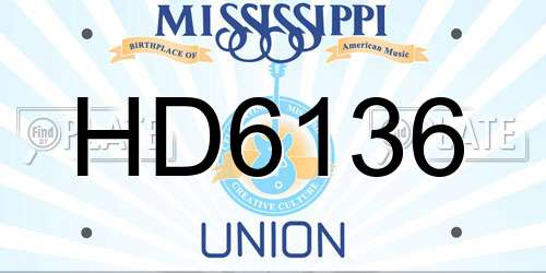 HD6136 Mississippi License Plate