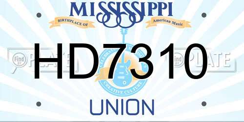 HD7310 Mississippi License Plate