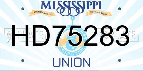 HD75283 Mississippi License Plate