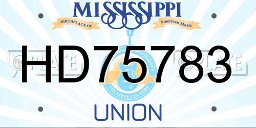 HD75783 Mississippi License Plate